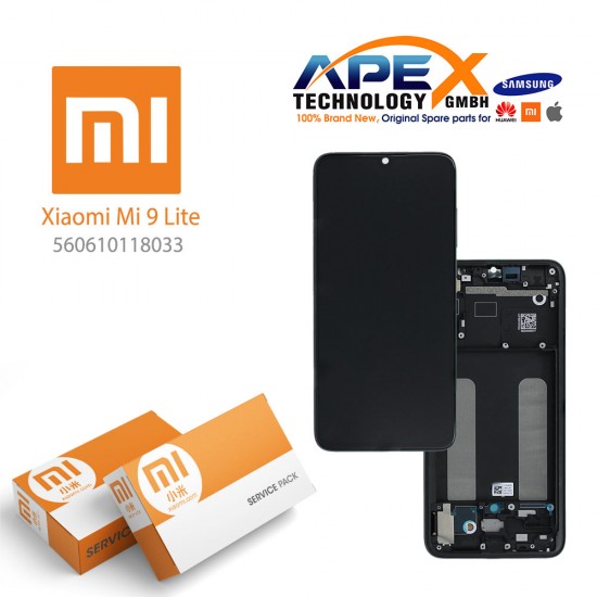 Xiaomi Mi 9 Lite Display module LCD / Screen + Touch onyx Grey (Service Pack) 560610118033 OR 5600030F3B00