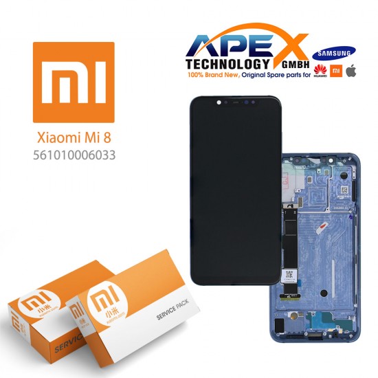 Xiaomi Mi 8 Display module LCD / Screen + Touch Blue (Service Pack) 561010006033