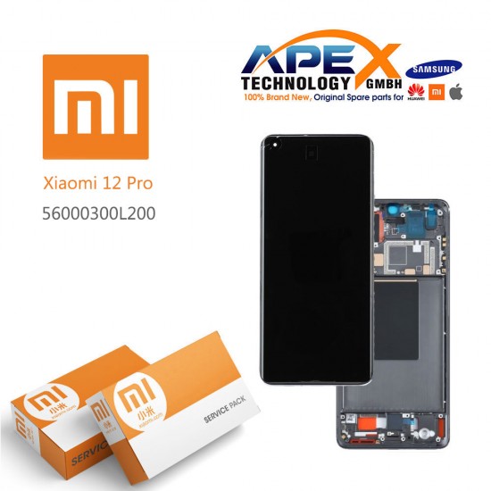 Xiaomi 12 Pro / 12S Pro (2022) Display module LCD / Screen + Touch Black Dark Tarnish 56000300L200 or 56000800L200